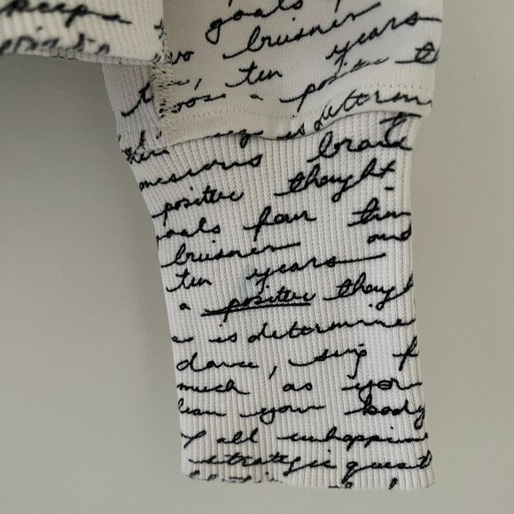 Lululemon Scuba Hoodie II White & Black Manifesto Script size 6 rare - Picture 13 of 16